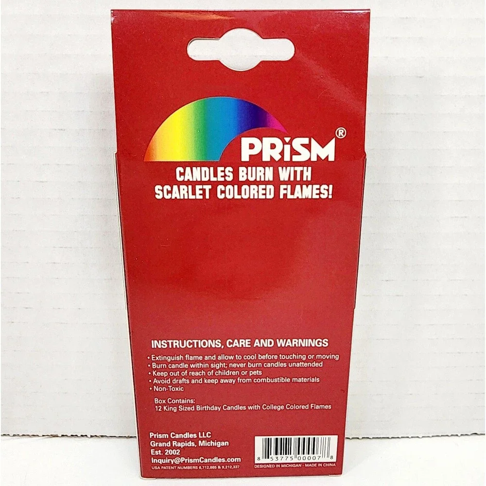Ohio State Buckeyes Colored Flame Candles Gray with Scarlet Flame 12 count NEW
